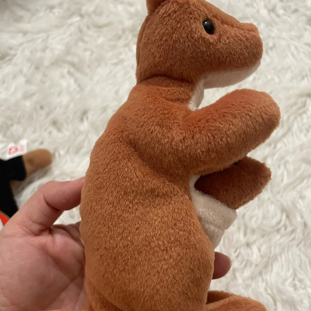 Ty Plush Kangaroo and Dog Duo - Brown and Black